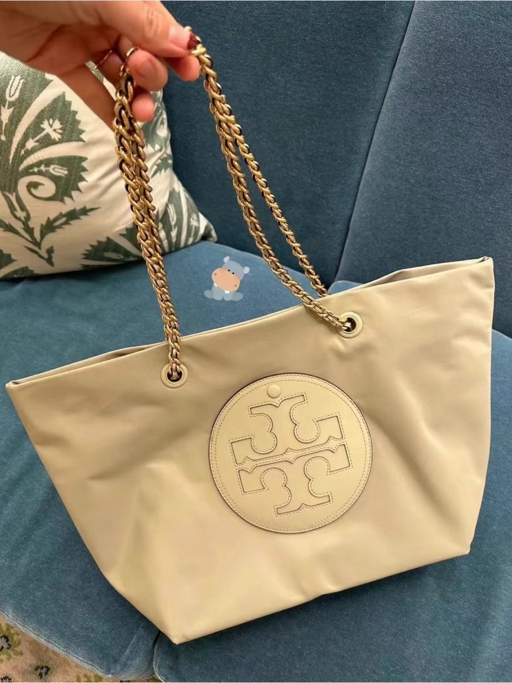 Tory Burch Mint Green Nylon Tote Bag for Work/Travel
